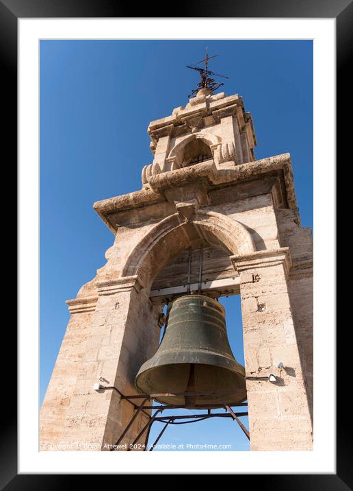 The bell tower of Valencia cathedral  Framed Mounted Print by Bryan Attewell