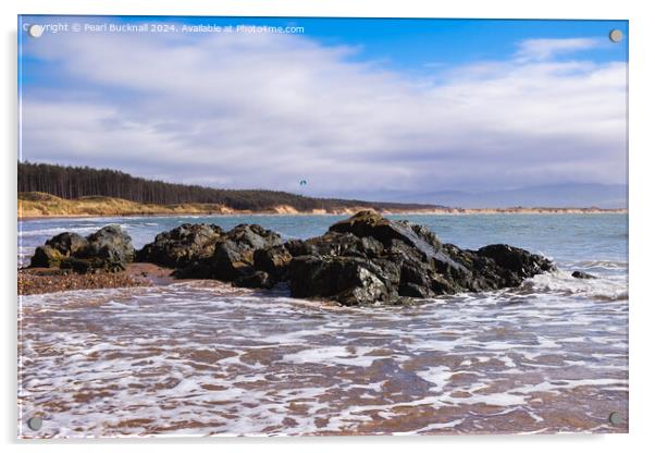 Newborough Beach Anglesey Coast Acrylic by Pearl Bucknall