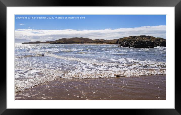 Llanddwyn from Newborough Beach Anglesey Coast Framed Mounted Print by Pearl Bucknall