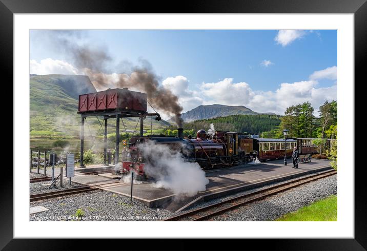 Steam Train at Rhydd Ddu Station Snowdonia  Framed Mounted Print by Gail Johnson