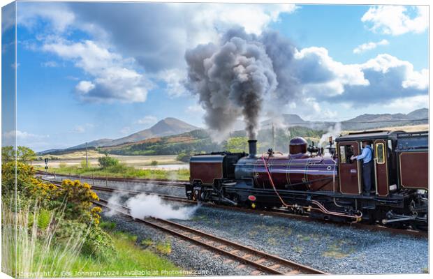 Steam Train at Rhydd Ddu Station Snowdonia  Canvas Print by Gail Johnson