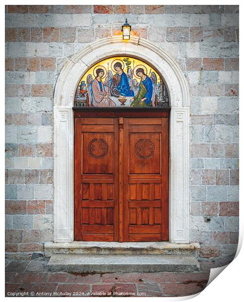 Budva Stari Grad Church Doors Print by Antony McAulay