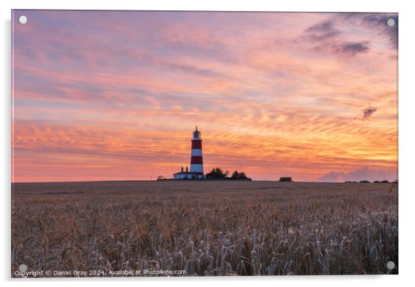 Happisburgh Lighthouse at Sunset Acrylic by Daniel Gray
