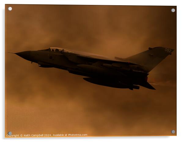 RAF Tornado GR-4 ZD744 Acrylic by Keith Campbell