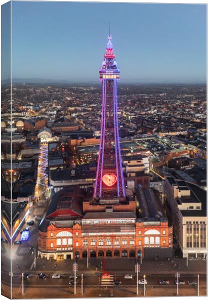 Blackpool Tower Illuminated Canvas Print by Apollo Aerial Photography