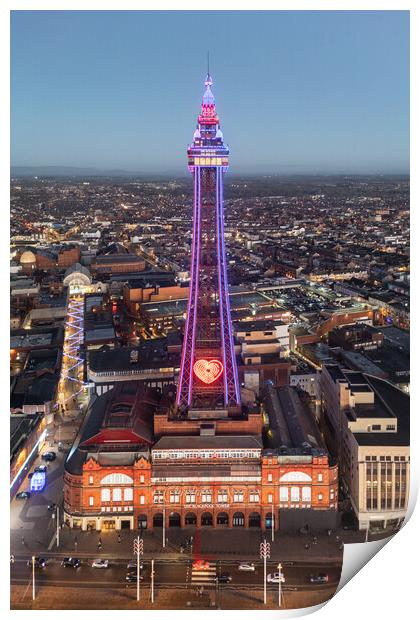 Blackpool Tower Illuminated Print by Apollo Aerial Photography