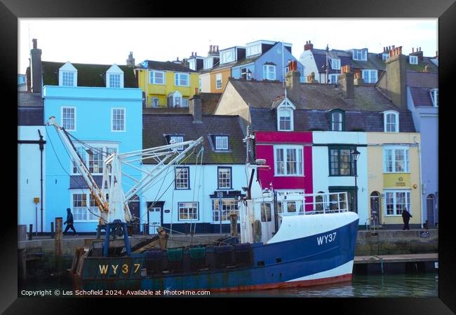 Weymouth Harbour side Framed Print by Les Schofield