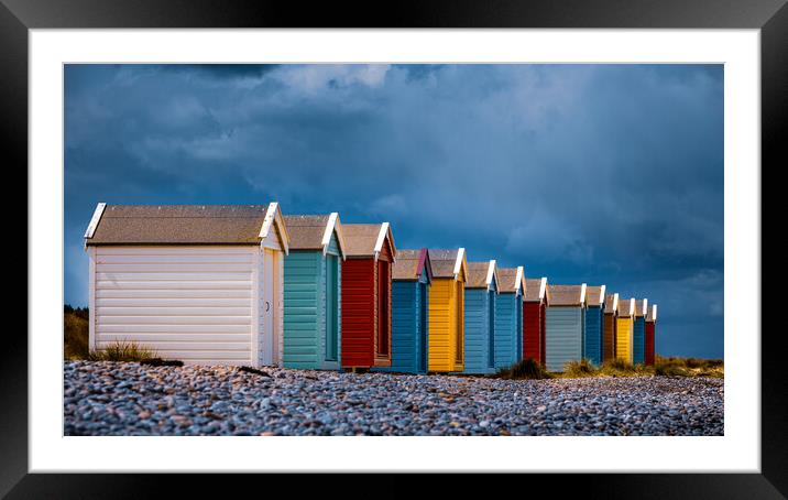 Findhorn Beach Huts Framed Mounted Print by John Frid