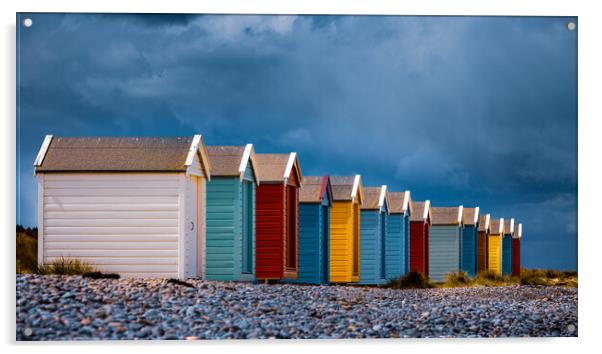 Findhorn Beach Huts Acrylic by John Frid