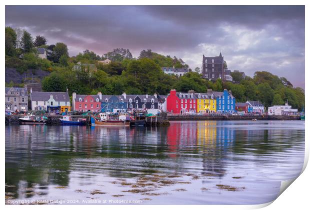 Evening Light in Tobermory Bay Print by Kasia Design