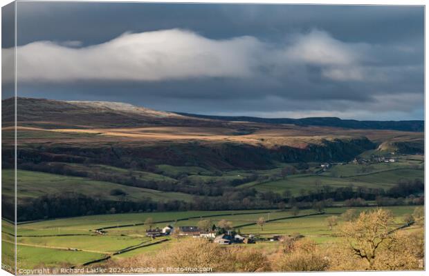 Winter Sun on Low Houses Farm, Teesdale Canvas Print by Richard Laidler