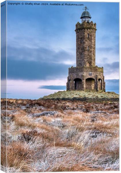 Frosty Morning from Darwen Tower, Lancashire UK Canvas Print by Shafiq Khan