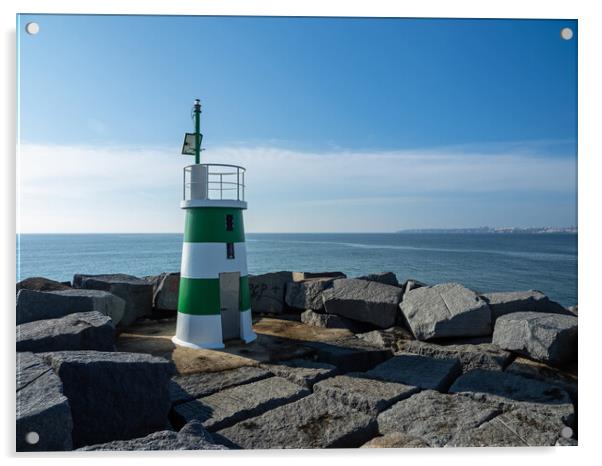 Alvor estuary lighthouse Acrylic by Tony Twyman