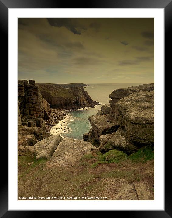 Towards Lands End Framed Mounted Print by Linsey Williams