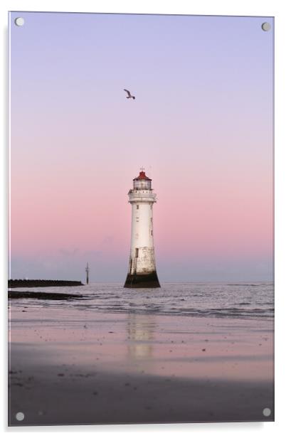 Pastel Lighthouse at New Brighton Acrylic by Liam Neon