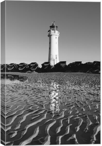 New Brighton Lighthouse at Daybreak Canvas Print by Liam Neon