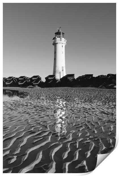New Brighton Lighthouse at Daybreak Print by Liam Neon