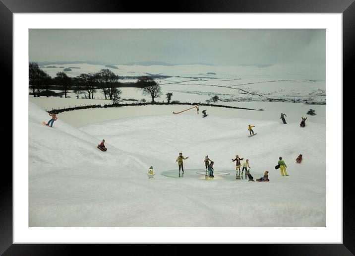 Fun On The Slopes Framed Mounted Print by Steve Purnell