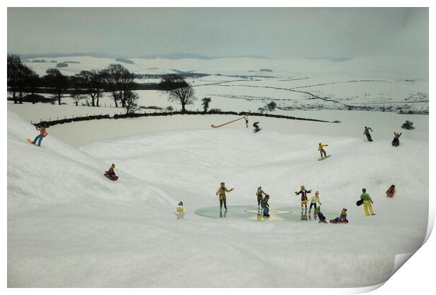 Fun On The Slopes Print by Steve Purnell