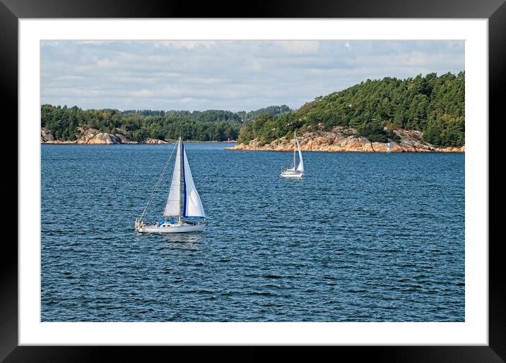 Sailing the Swedish Fjords Framed Mounted Print by Martyn Arnold