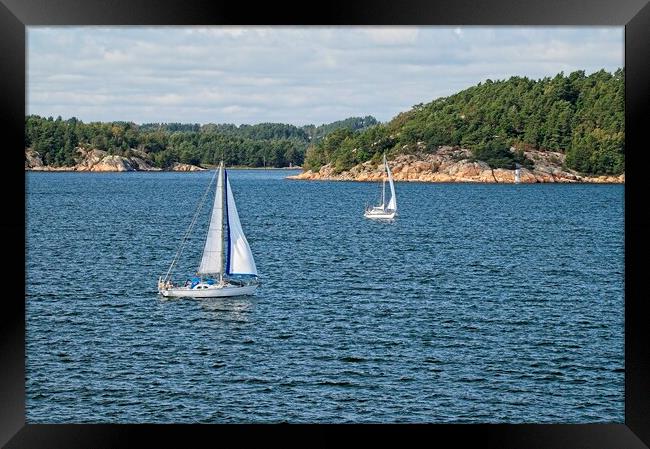 Sailing the Swedish Fjords Framed Print by Martyn Arnold