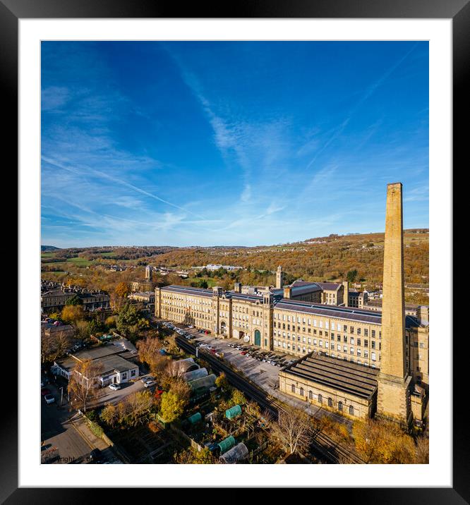 Aerial View of Salts Mill, Saltaire Framed Mounted Print by Bradley Taylor
