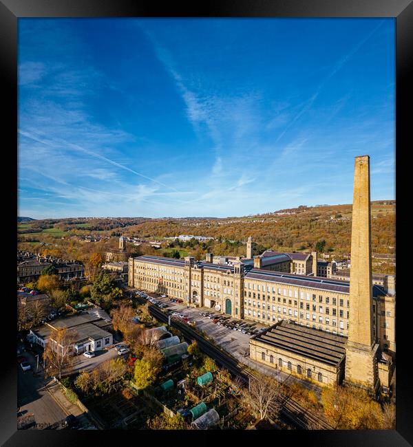 Aerial View of Salts Mill, Saltaire Framed Print by Bradley Taylor
