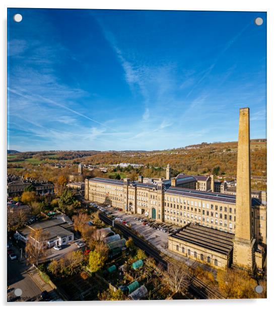 Aerial View of Salts Mill, Saltaire Acrylic by Bradley Taylor