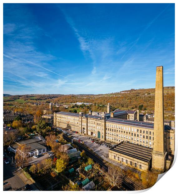 Aerial View of Salts Mill, Saltaire Print by Bradley Taylor