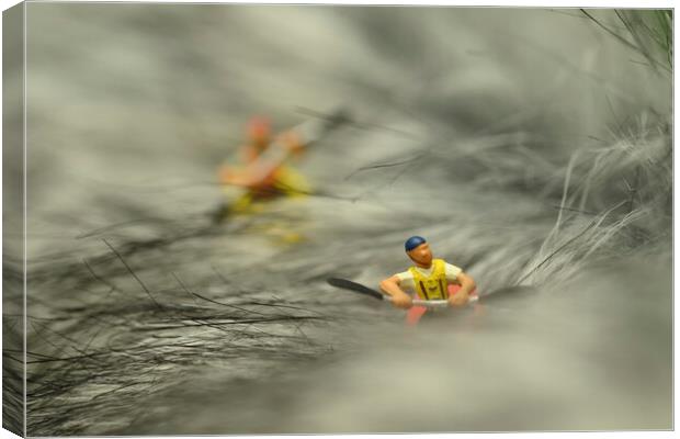 White Water Kayaking Canvas Print by Steve Purnell