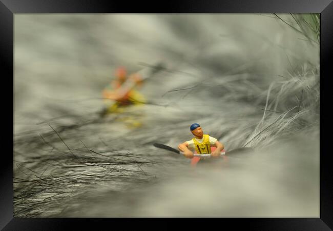 White Water Kayaking Framed Print by Steve Purnell