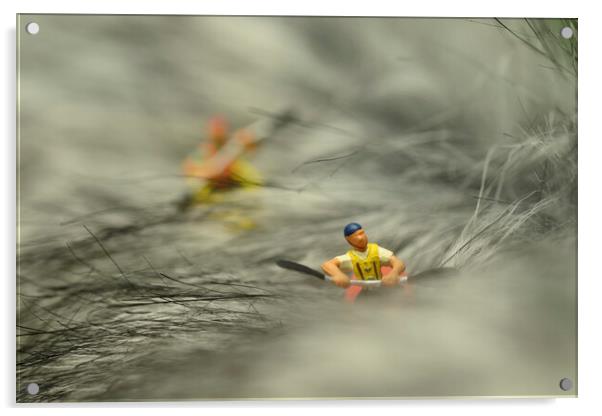 White Water Kayaking Acrylic by Steve Purnell