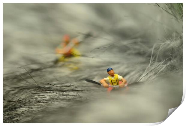 White Water Kayaking Print by Steve Purnell
