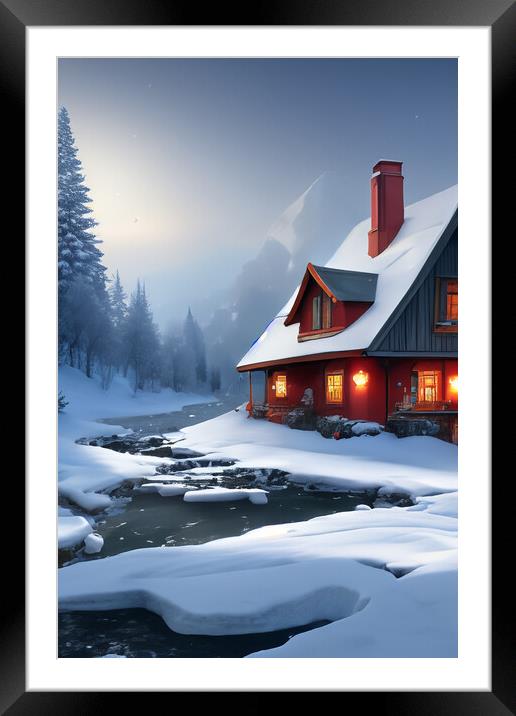 Winter Snow Scene 1 Framed Mounted Print by Steve Purnell