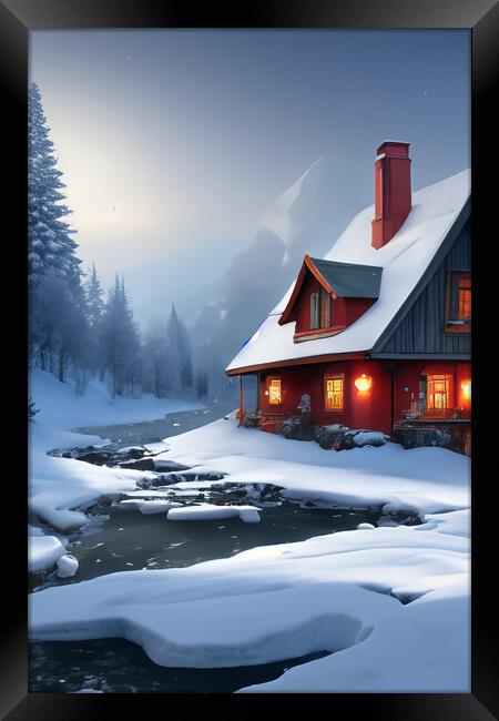 Winter Snow Scene 1 Framed Print by Steve Purnell