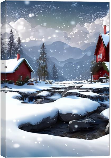 Winter Snow Scene 2 Canvas Print by Steve Purnell