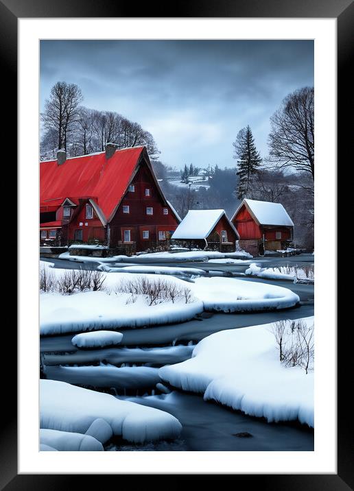 Winter Snow Scene 3 Framed Mounted Print by Steve Purnell