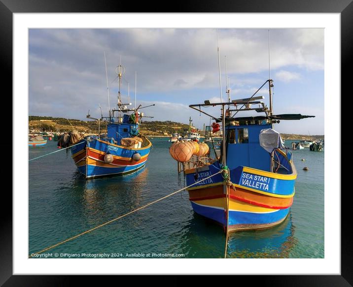 Marsaxlokk Fishing Boats Framed Mounted Print by DiFigiano Photography
