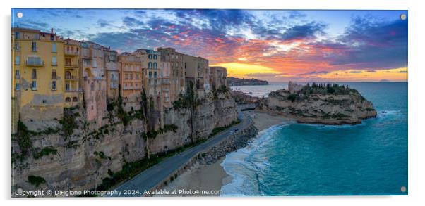 Tropea Panorama Sunset Acrylic by DiFigiano Photography