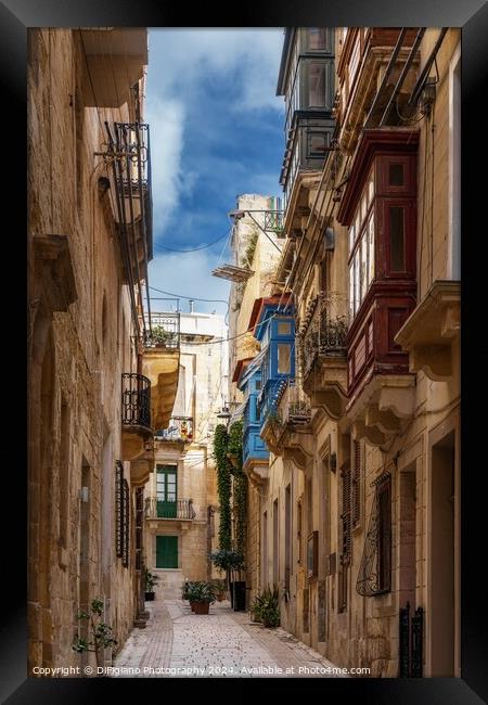 Vittoriosa City Street Framed Print by DiFigiano Photography