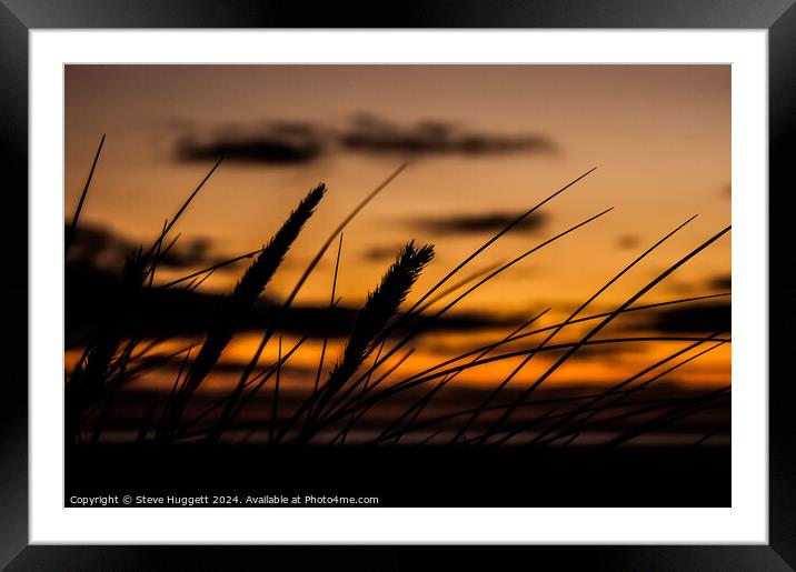 Sunset Through The Dunes Framed Mounted Print by Steve Huggett