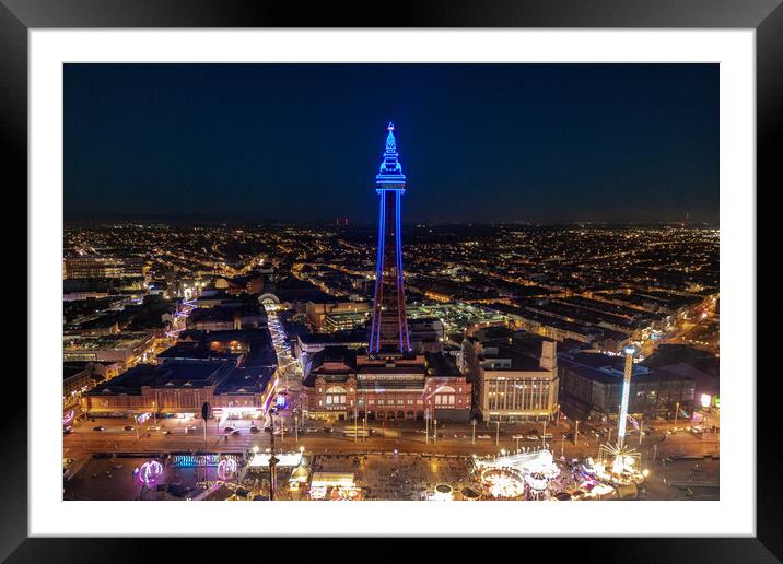 Blackpool Tower Illuminations Framed Mounted Print by Apollo Aerial Photography
