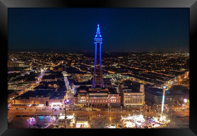 Blackpool Tower Illuminations Framed Print by Apollo Aerial Photography