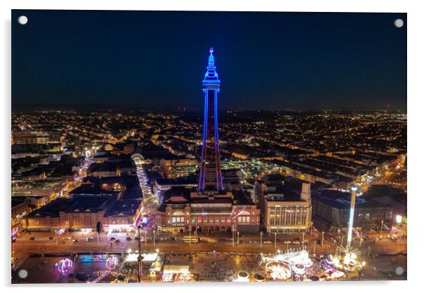 Blackpool Tower Illuminations Acrylic by Apollo Aerial Photography