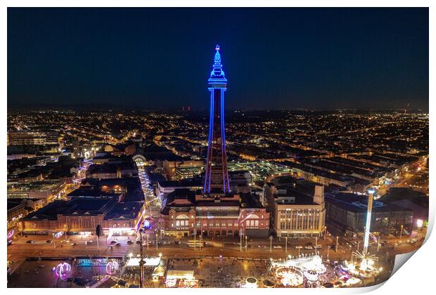 Blackpool Tower Illuminations Print by Apollo Aerial Photography