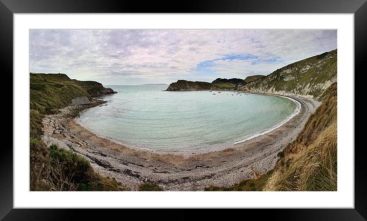 Lulworth Cove Panorama Framed Mounted Print by Tony Bates