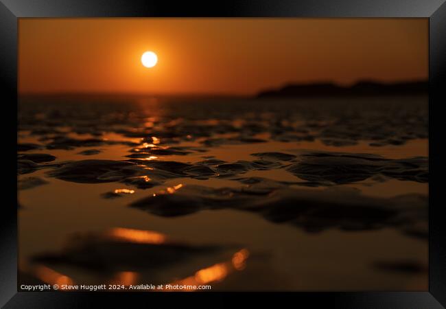 Sunset Across the Sand Framed Print by Steve Huggett