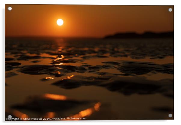 Sunset Across the Sand Acrylic by Steve Huggett
