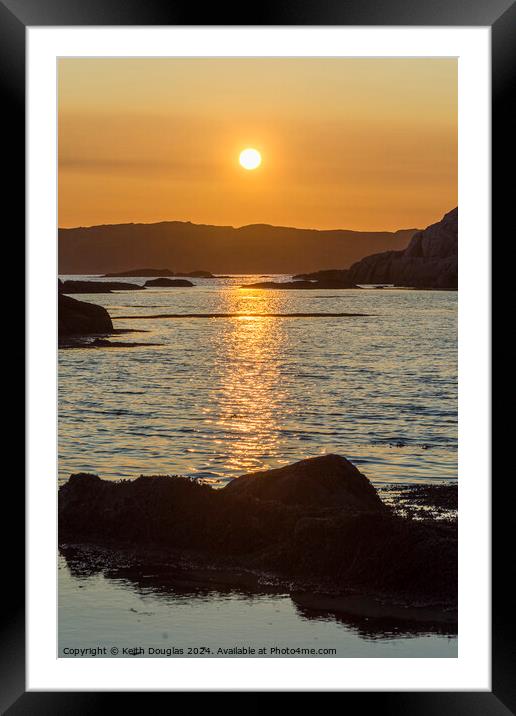 Sunset on Iona and Mull Framed Mounted Print by Keith Douglas