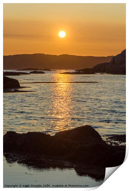 Sunset on Iona and Mull Print by Keith Douglas